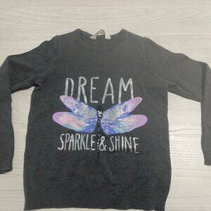H&M Girls 6-8 Years - Dream, Sparkle & Shine Gray Lightweight Pullover Sweater